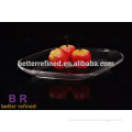 hand pressed round clear glass fruit plate
